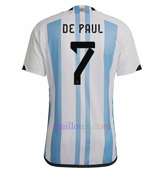 #7 Rodrigo de Paul Argentina Home Jersey 2022