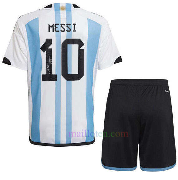 Lionel Messi Argentina Three Star 22/23 Youth Home Jersey by Adidas - Youth XL