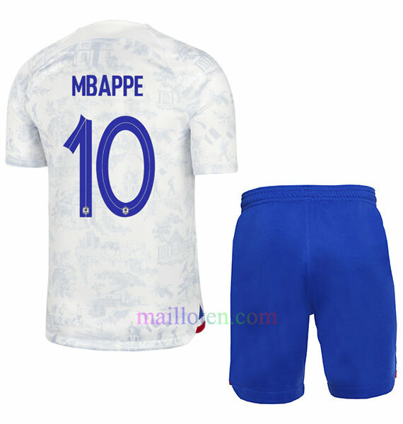 #10 Kylian Mbappé France Away Kit Kids 2022